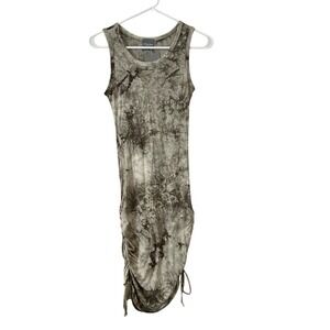 Olivia Rae brand tie-dye sleeveless tank dress Cinched Green Size S NWT
